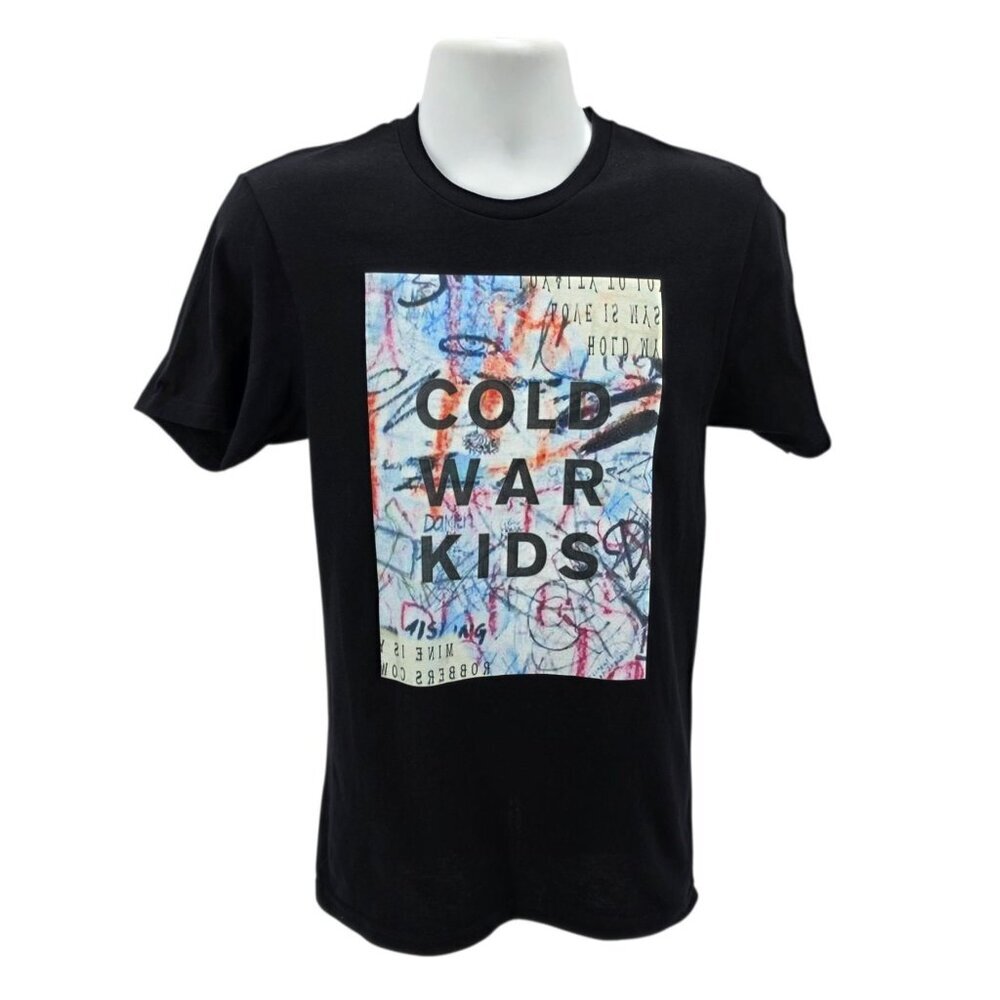 Gildan Cold War Kids Mens Small Shirt Short Sleeve Black Graffiti Crewneck Tee